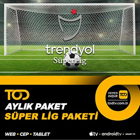 Tod 1 Aylık Süper Lig Paketi - (Web + Cep + Tablet + Smart Tv)