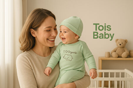 Tois Baby Organik Hastahane Çıkışı Bebek Takımı 0-3 Ay Fıstık Yeşili