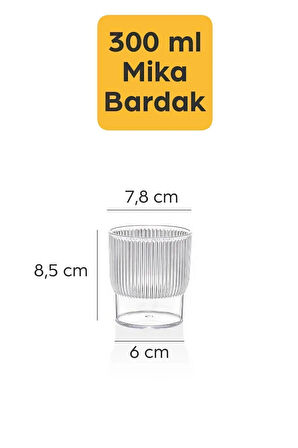 Tokyo 12 Adet 300 ml Mika Şık Tasarım Bardak Meşrubat Sunum Su Bardağı -cam Değildir Mikadır