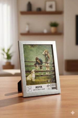Dekoratif Tokyo 15x21 Ayaklı Camlı Gümüş Plastik Fotoğraf Çerçevesi