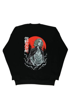 Lenithra Tokyo Revengers Mikey Anime Sırt Baskılı Unisex Oversize Sweatshirt Siyah / L