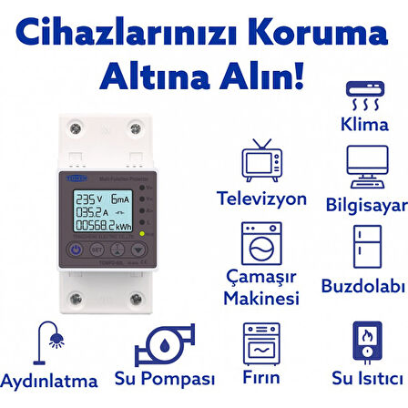 Tomzn Kaçak Akım Koruma Rölesi Ve Yüksek Voltaj Ve Akım Koruyucu Röle 80A Devrimsel Yenilik