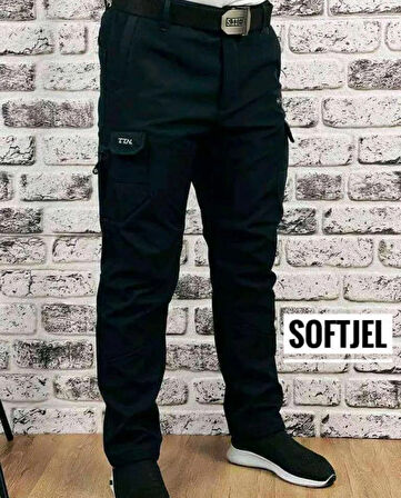 Kışlık Siyah Içi Polarlı Su Rüzgar Geçirmez Softshell Pantolon Softjel Pantolon