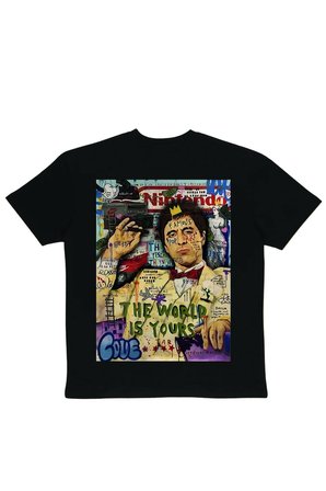 Lenithra Tony Montana Sırt Baskılı Unisex Oversize T-shirt Siyah / S