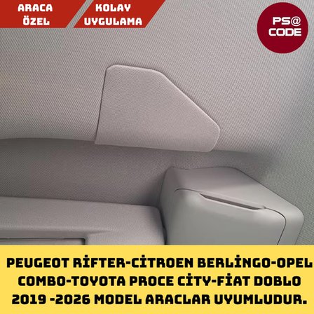 Rifter-berlingo-proace City-doblo-opel Cam Tavanlı Ara Bölme Demiri Kapakları 2 Adet Kumaşı Kaplı