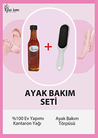 Topuk törpüsü ve Kantaron yağı Cam şişe 100ml 2'li set (Ayak bakım seti)