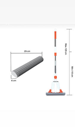 toshi Kelebek Sıkma Mekanizmalı Sünger Paspas Mop