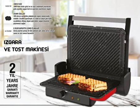Gözdehome Essence 6 Dilim Kapasiteli Tost Makinesi