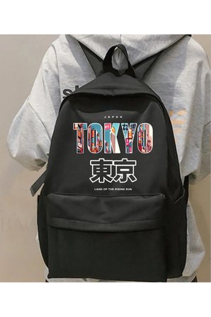 Tokyo Japonya Baskılı Unisex Okul Sırt Çantası