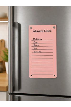 Alışveriş Listesi Yazı Tahtası - Silinebilir Kalemli Buzdolabı Not Panosu - 2 Adet Kalemli (Sürpriz Hediyeli)