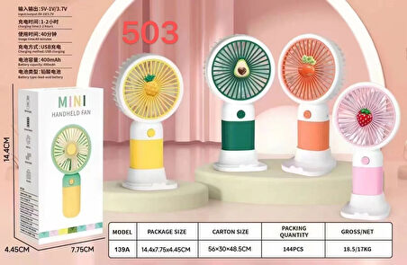 Şarjlı Taşınabilir El Tipi Mini Fan Egonex 503
