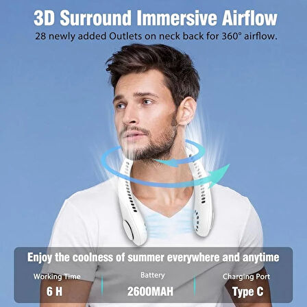 Boyuna Takılan Vantilatör Taşınabilir Boyun Fanı Egonex