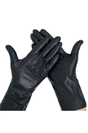 Tpe Siyah Eldiven 10 Paket - (Paket 100 Adet)