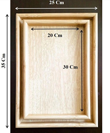 2'li Lüx Bambu Ahşap Tepsi Seti (25 x 35) & (20 x 30)