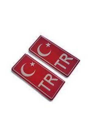 Plaka Arması Kırmızı Üzeri Ay Yıldız Tr Plaka Stıcker 2'li - Türkiye Plaka Stıcker