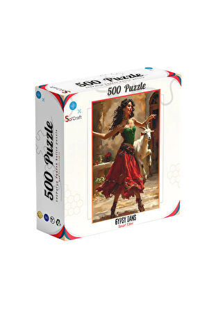 500 Parça Puzzle Gypsy Dans Kırmızı Etekli Kadın