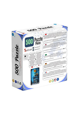 500 Parça Puzzle Ayçiçeği ve Papatya Sanatsal