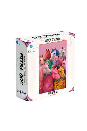 500 Parça Puzzle Renkli Atlar