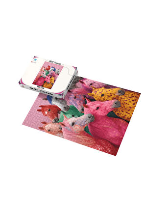 500 Parça Puzzle Renkli Atlar