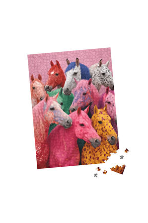 500 Parça Puzzle Renkli Atlar