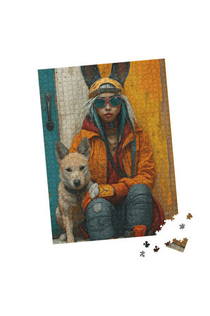 500 Parça Puzzle Tavşan Şapkalı Kız