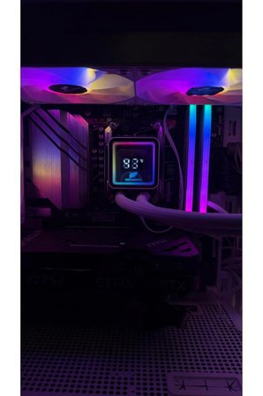 TR240 ARGB Sıvı Soğutucu Dijital Derece Göstergeli İşlemci Soğutucu Fan (BEYAZ RENK)