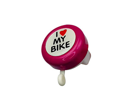 Plus I Love My Bike Metal Sağlam Bisiklet Zili Pembe