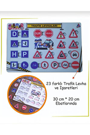 Eğitici Trafik Levhaları ve İşaretleri - Açıklamalı Ahşap Oyuncak Puzzle