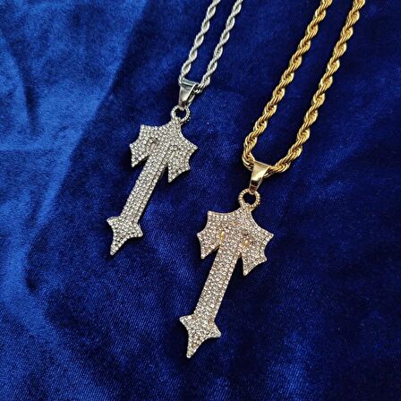 TRAPSTAR ICED TAŞLI KOLYE (SILVER)