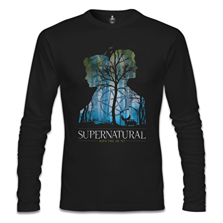 Supernatural - Impala Siyah Erkek Sweatshirt