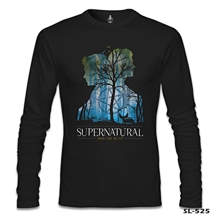 Supernatural - Impala Siyah Erkek Sweatshirt