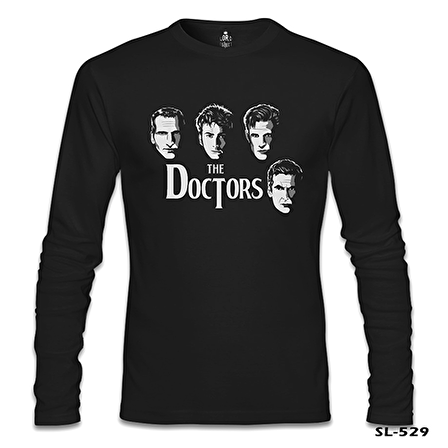 Doctor Who - The Doctors Siyah Erkek Sweatshirt