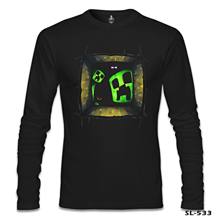 Minecraft 5 Siyah Erkek Sweatshirt