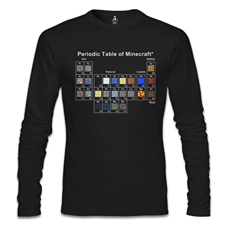 Minecraft - Periodic Table Siyah Erkek Sweatshirt