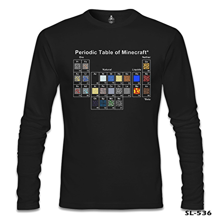 Minecraft - Periodic Table Siyah Erkek Sweatshirt
