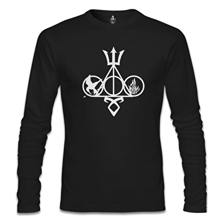 Multifandom Symbols Siyah Erkek Sweatshirt