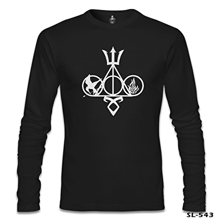 Multifandom Symbols Siyah Erkek Sweatshirt