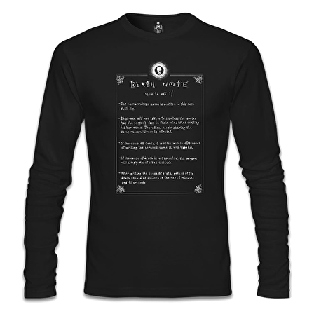 Death Note - How to Use It Siyah Erkek Sweatshirt
