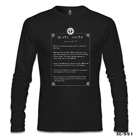 Death Note - How to Use It Siyah Erkek Sweatshirt