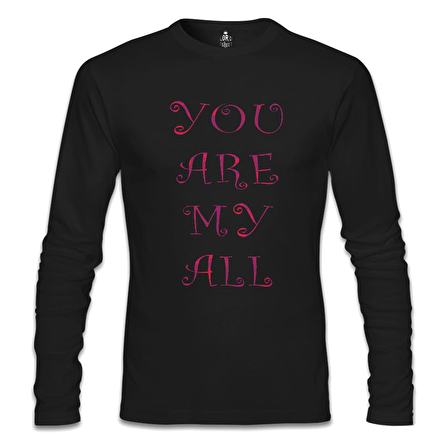 Aşk - You Are My All Siyah Erkek Sweatshirt