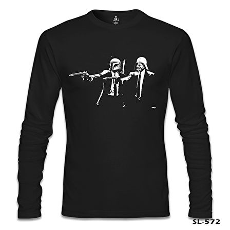 Star Wars & Pulp Fiction Siyah Erkek Sweatshirt