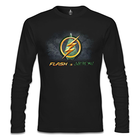 Flash vs Arrow Siyah Erkek Sweatshirt