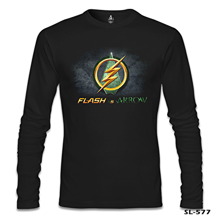 Flash vs Arrow Siyah Erkek Sweatshirt