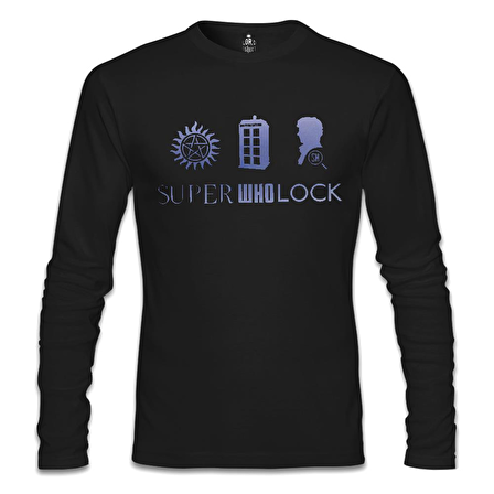 Super Who Lock Siyah Erkek Sweatshirt