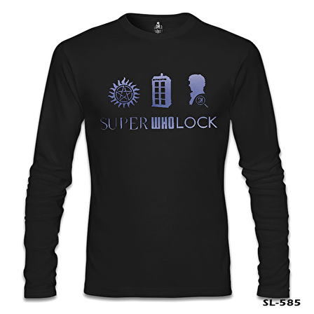 Super Who Lock Siyah Erkek Sweatshirt