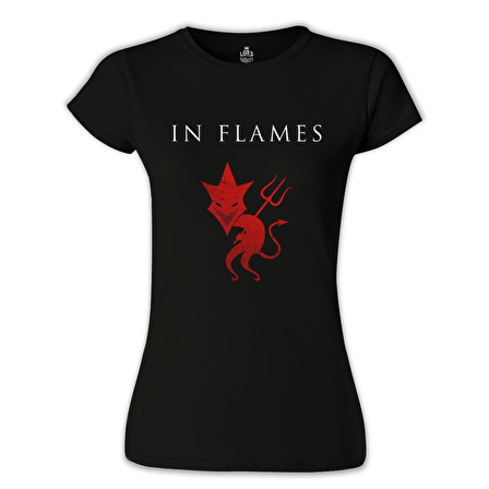 In Flames Siyah Bayan Tshirt