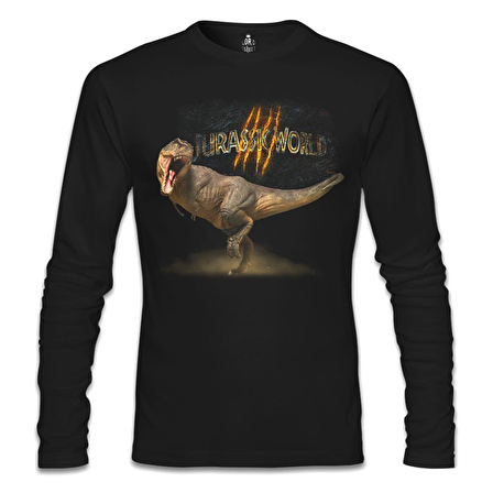 Jurassic World T-Rex Siyah Erkek Sweatshirt
