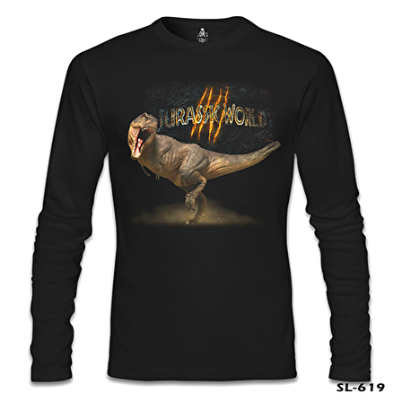 Jurassic World T-Rex Siyah Erkek Sweatshirt