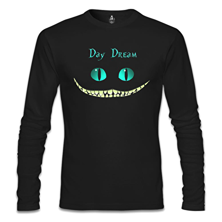 Alice in Wonderland - Cat Siyah Erkek Sweatshirt