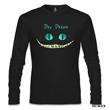 Alice in Wonderland - Cat Siyah Erkek Sweatshirt